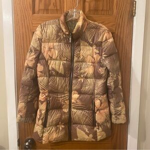 Women’s Danish Etage Size 8  Puffer Lightweight Down Jacket Floral Tropical